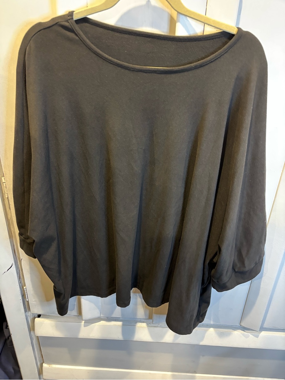 SHEIN Charcoal Oversized Scoop Neck Top